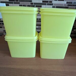 Vintage Tupperware Yellow Shelf Saver Set of 4 Storage Containers